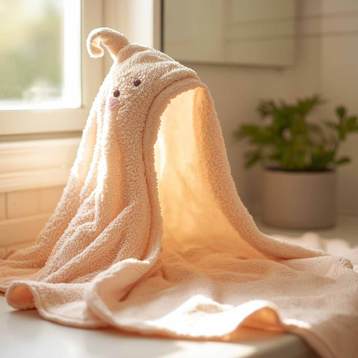 Hooded baby towel (ultra-soft cotton) + Soft washcloths (x4) + Baby nail clippers with safety guard