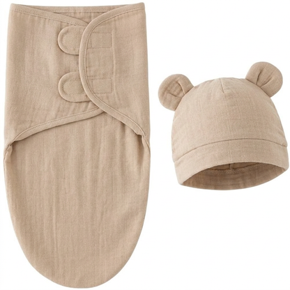 Swaddle blanket + Sleep sack (0-6 months) + White noise machine + Warm amber night light