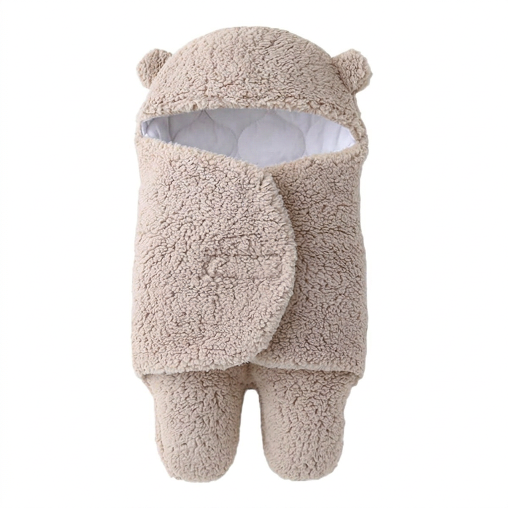 Swaddle blanket + Sleep sack (0-6 months) + White noise machine + Warm amber night light